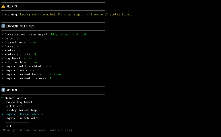 Interactive CLI legacy mode